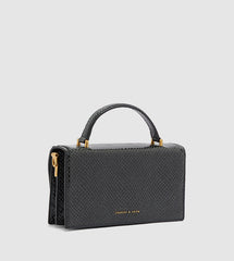 Charles & Ke*th - Top Handle Chain Link Long Wallet - GREEN CROC-ON SALE