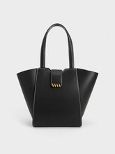Charles & Ke*th - Osiris Metallic Accent Trapeze Tote - Black -Defect -ON SALE