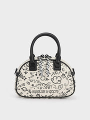 Charles & Ke*th - Gwiana Printed Bowling Bag - Cream-ON SALE