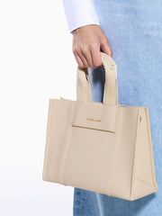 Charles & Ke*th - Mini Shalia Tote Bag -Beige-ON SALE