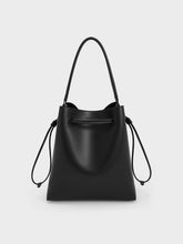 Charles & Ke*th - Bellamy Drawstring Hobo Bag - Jet Black -ON SALE