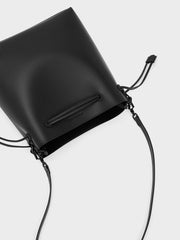 Charles & Ke*th - Bellamy Drawstring Hobo Bag - Jet Black -ON SALE