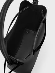 Charles & Ke*th - Bellamy Drawstring Hobo Bag - Jet Black -ON SALE