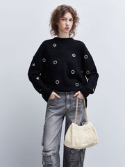 Charles & Ke*th - Cyrus Furry Slouchy Chain-Handle Bag - Cream-On Sale