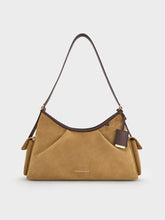 Charles & Ke*th -Khai Recycled Suede Side-Pocket Shoulder Bag - Sahara Sand