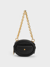Charles & Ke*th - Chain Handle Oval Bag - BLACK -ON SALE
