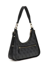 Gues* - NOREEN TOP ZIP SHOULDER BAG - Handbag - BLACK