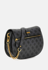 Gues* - Kuba Mini Crossbody Flap XS Logo- CHARCOAL LOGO