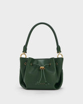 Charles & Ke*th -Boaz Drawstring Top Handle Bag -Green-ON SALE