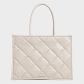 Charles & Ke*th - CELIA Quilted Double Handle XL Tote Bag - IVORY