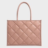 Charles & Ke*th - CELIA Quilted Double Handle XL Tote Bag - PINK-ON SALE