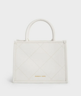 Charles & Ke*th - Celia Quilted Double Handle Tote Bag - White-ON SALE