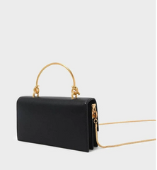 Charles & Ke*th - Metallic Handle Long Wallet - Black-ON SALE