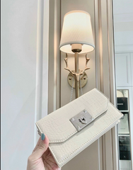 Charles & Ke*th - Croc-Effect Push Lock Flap Wallet -Beige-On Sale