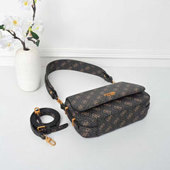 Gues* - Guess Noelle Shoulder Bag - BROWN LOGO