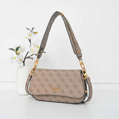 Gues* - Guess Noelle Shoulder Bag - BROWN LOGO