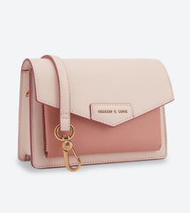 Charles & Ke*th -Adjustable Straps Magnetic Closure Cross Body Bag - Light Pink