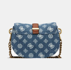 Gues* - Kuba Mini Crossbody Flap XS Logo- Denim Logo