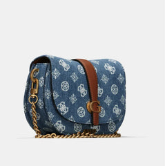 Gues* - Kuba Mini Crossbody Flap XS Logo- Denim Logo