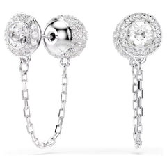 Swar*vski -Una Angelic drop earrings Round cut, White, Rhodium plated-5732273