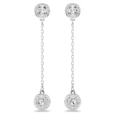 Swar*vski -Una Angelic drop earrings Round cut, White, Rhodium plated-5732273