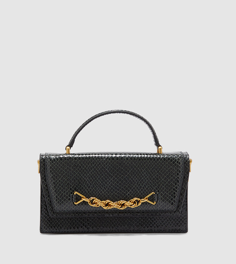 Charles & Ke*th -  Top Handle Chain Link Long Wallet - GREEN CROC-ON SALE