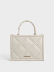 Charles & Ke*th - Celia Quilted Tote Bag - IVORY-ON SALE