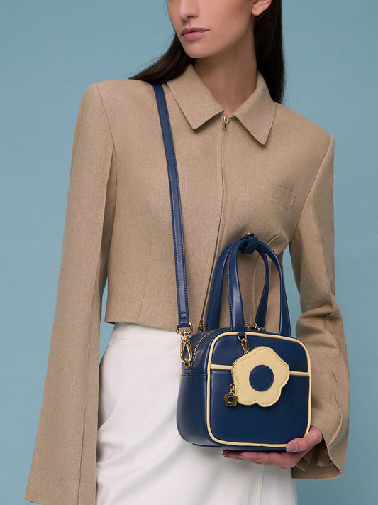 Charles & Ke*th - Minka Two-Tone Boxy Bag - Green-ON SALE