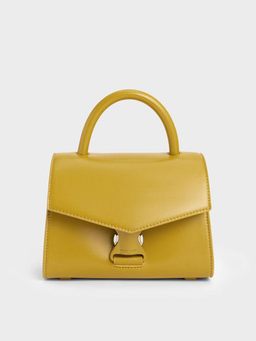 Charles & Ke*th -  Ivy Metallic Buckle Bag - Mustard