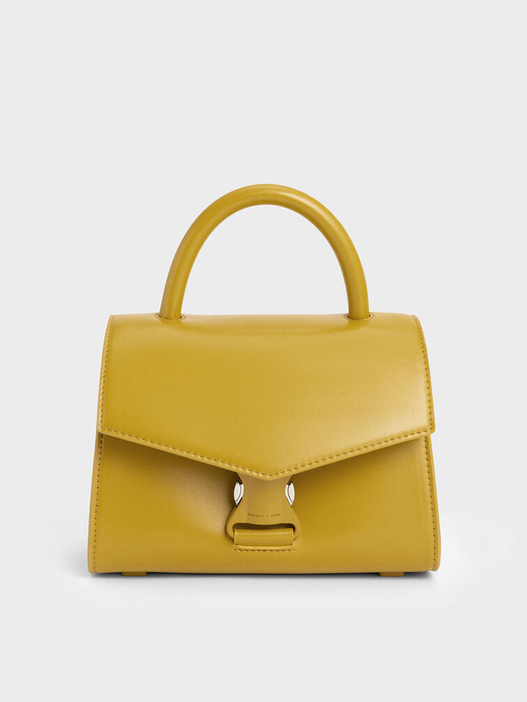 Charles & Ke*th -  Ivy Metallic Buckle Bag - Mustard