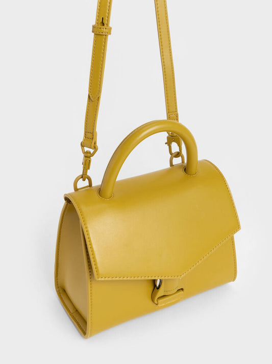Charles & Ke*th -  Ivy Metallic Buckle Bag - Mustard