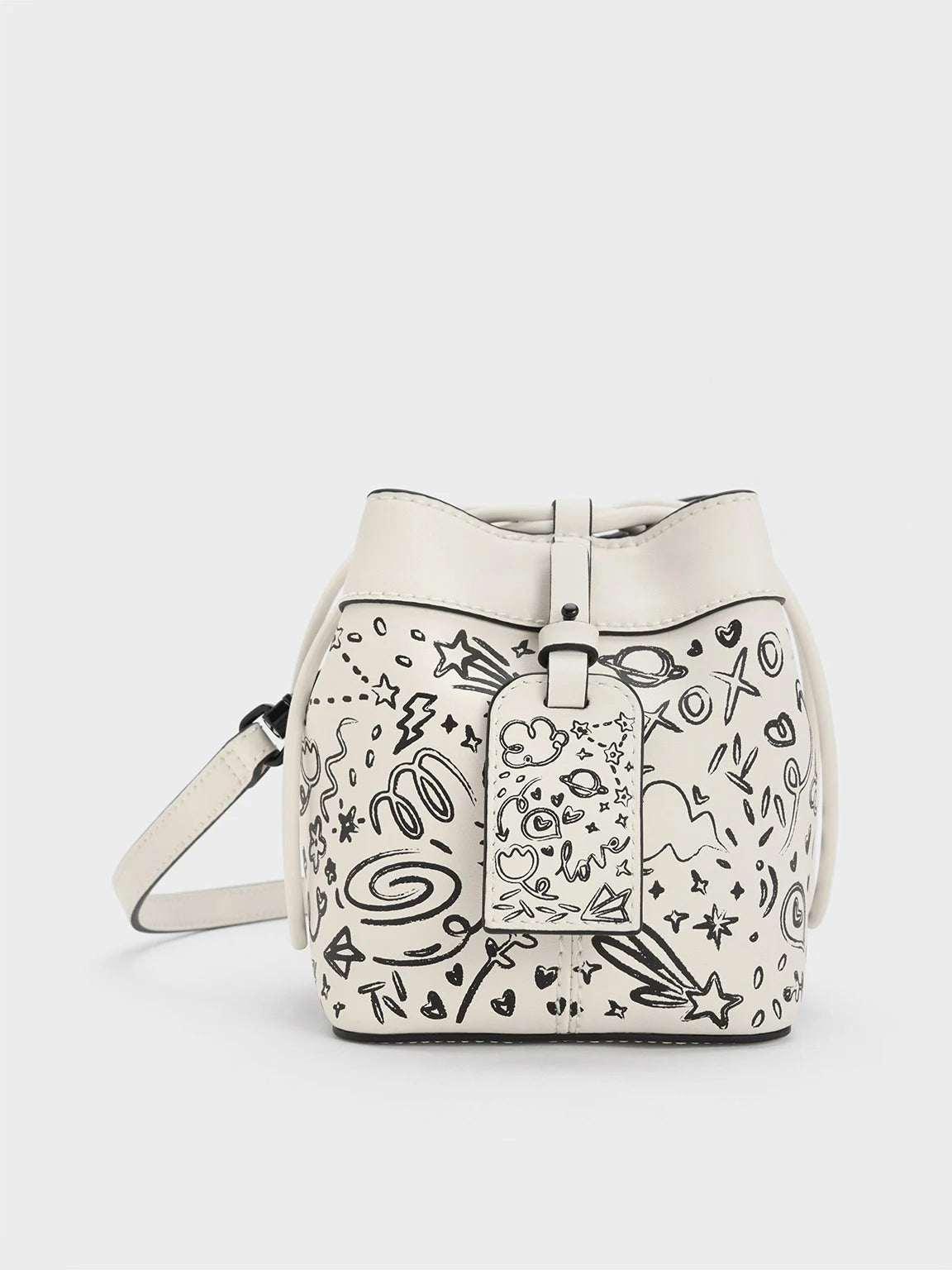 Charles & Ke*th -Cordele Printed Bucket Bag In Cream -On SALE