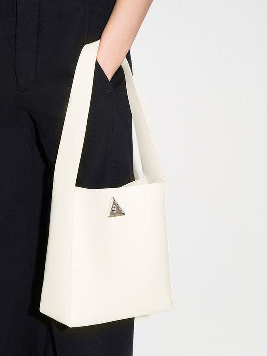 Charles & Ke*th -  Trice Metallic Accent Large Hobo Bag - Chalk -On Sale