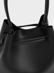 Charles & Ke*th - Bellamy Drawstring Hobo Bag - Jet Black -ON SALE