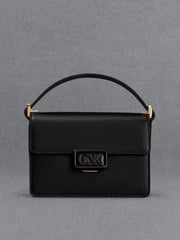 Charles & Ke*th - Leather Boxy Bag - Black - On Sale