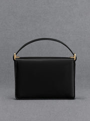 Charles & Ke*th - Leather Boxy Bag - Black - On Sale
