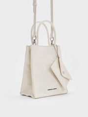 Charles & Ke*th - Matina Linen Elongated Tote Bag - Cream-ON SALE