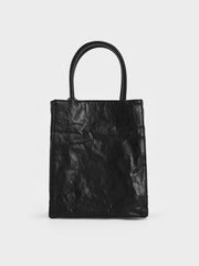 Charles & Ke*th - Matina Crinkle-Effect Elongated Tote Bag - Black-ON SALE