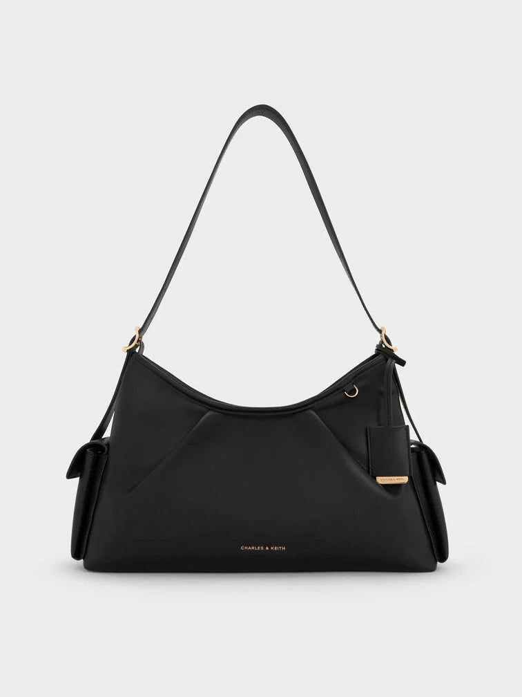 Charles & Ke*th -Khai Side-Pocket Shoulder Bag - Black