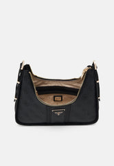 Gues* - NOREEN TOP ZIP SHOULDER BAG - Handbag - BLACK