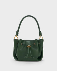 Charles & Ke*th -Boaz Drawstring Top Handle Bag  -Green-ON SALE
