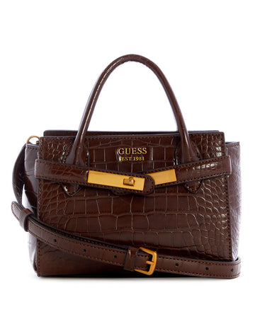Gues* - Enisa Satchel Bag - Dark Brown