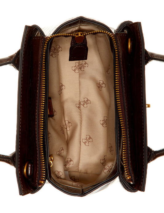 Gues* - Enisa Satchel Bag - Dark Brown