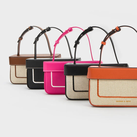Charles & Ke*th -Faux-Leather Box Bag-Pink-On Sale