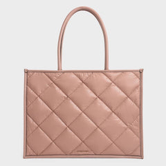 Charles & Ke*th - CELIA Quilted Double Handle XL Tote Bag - PINK-ON SALE