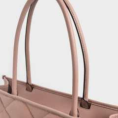 Charles & Ke*th - CELIA Quilted Double Handle XL Tote Bag - PINK-ON SALE