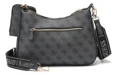 Gues* - Noelle Black Shoulder Bag-CHARCOAL LOGO