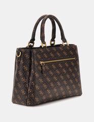 Gues* - G James 4G peony logo handbag - Brown Logo