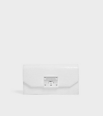 Charles & Ke*th -  Croc-Effect Push Lock Flap Wallet -Beige-On Sale