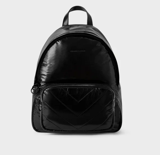 Charles & Ke*th - Quilted Double Zip Backpack - Black-On Sale